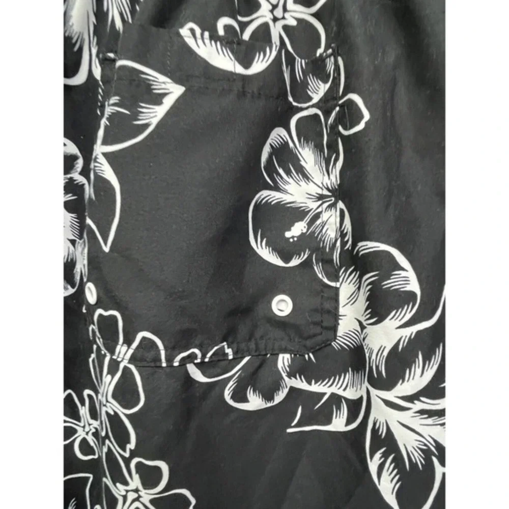 KS Island‎ Swim Shorts Mens 4XL Black White Tropical Lined Swimming Beach Pool